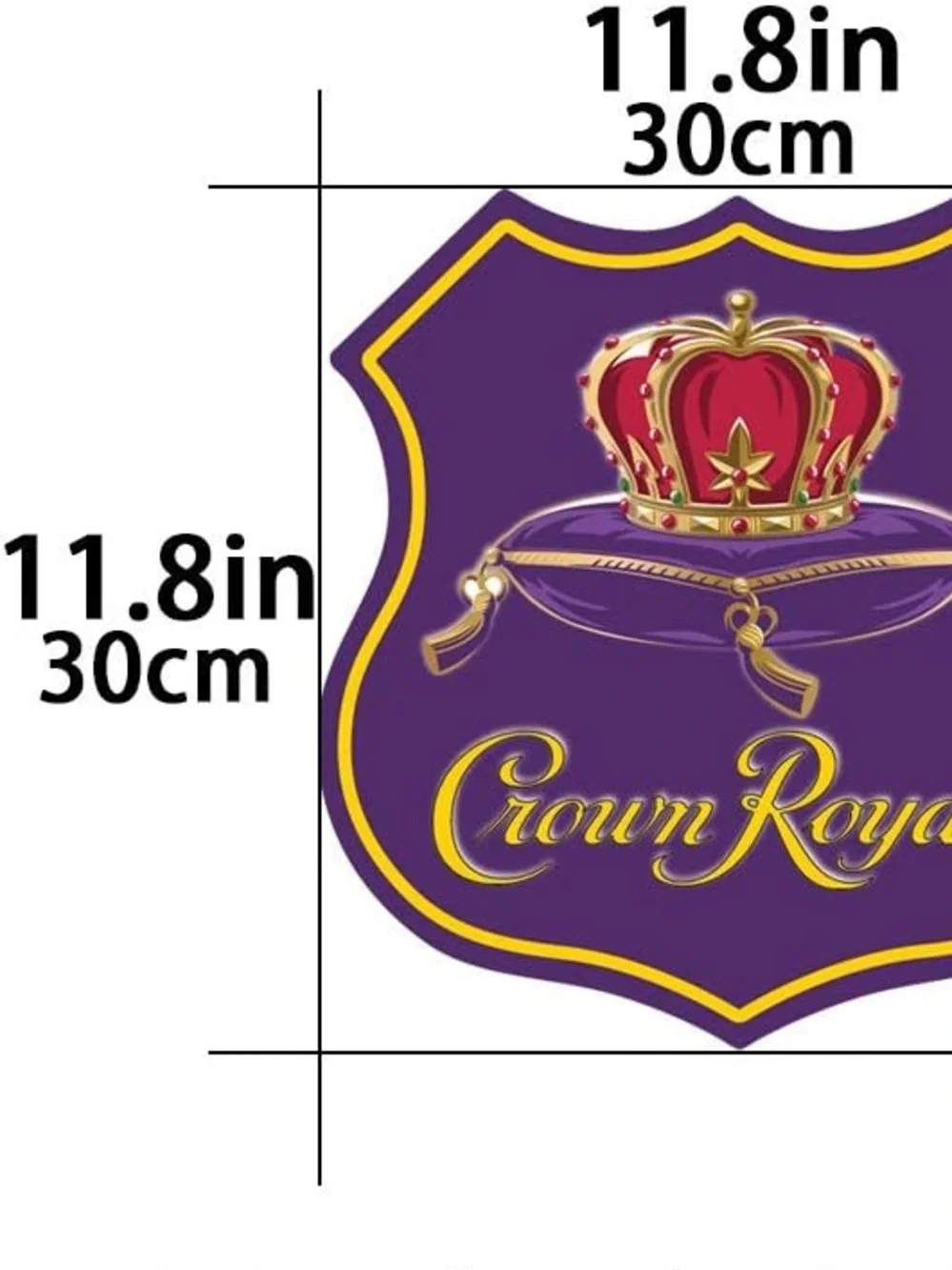 Purple & Gold Crown Royal Shield Sign Metal Decor